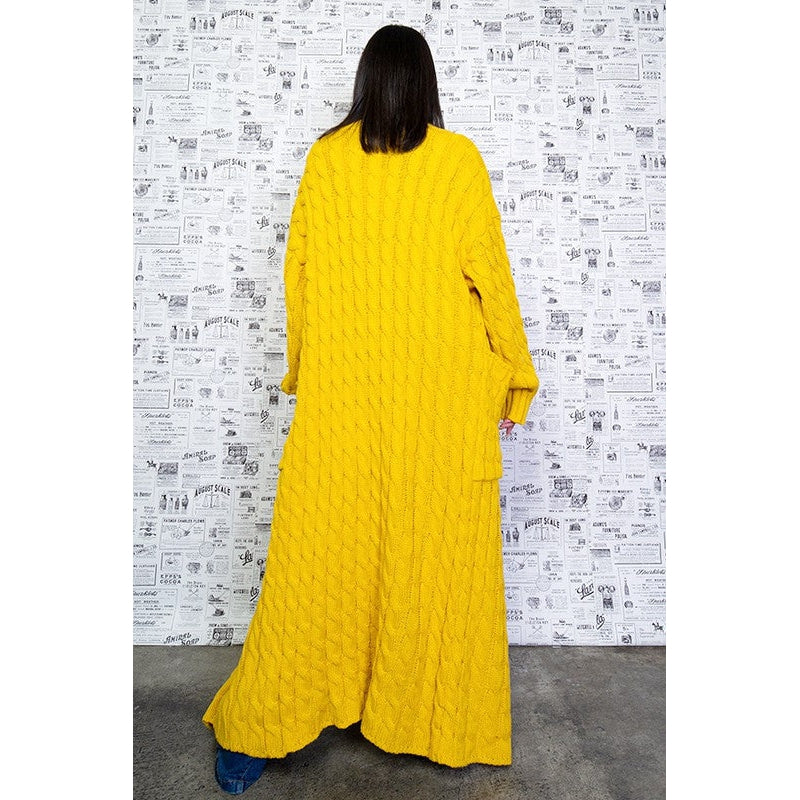 Chunky Cable Knitted Long Maxi Cardigan